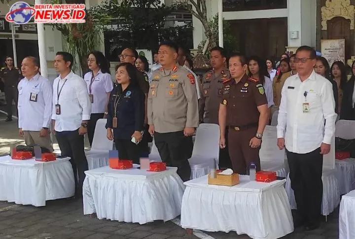Kapolsek Denbar Dampingi Kapolresta Denpasar Hadiri Pemusnahan Barang Bukti dan Arsip Inaktif 