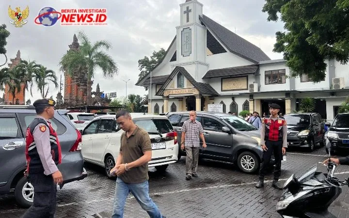 Pengamanan Ibadah Minggu oleh Polres Bandara Ngurah Rai 