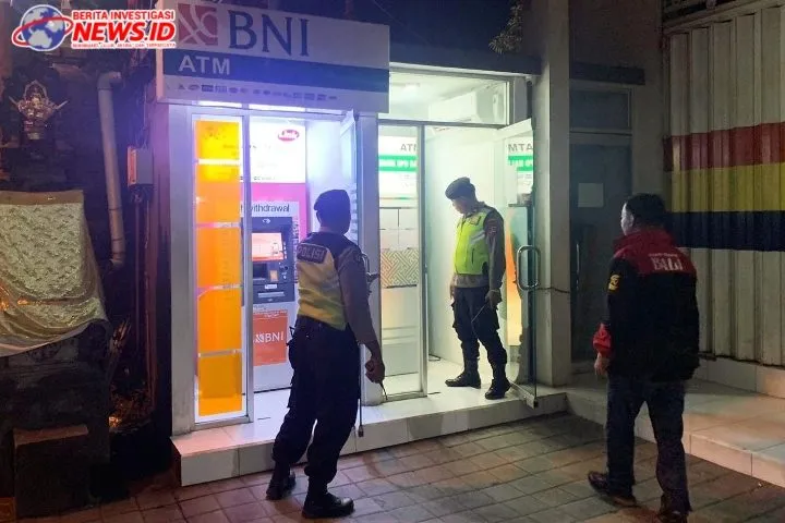 Pastikan Obyek Vital Aman, BLP Polsek Abiansemal Sambangi Gerai ATM