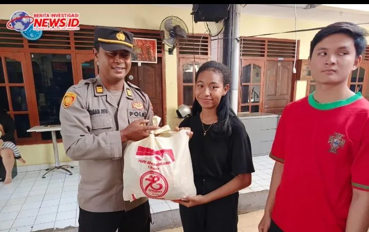 Polsek Kuta Utara Salurkan Sembako Gratis pepada Masyarakat yang Membutuhkan 