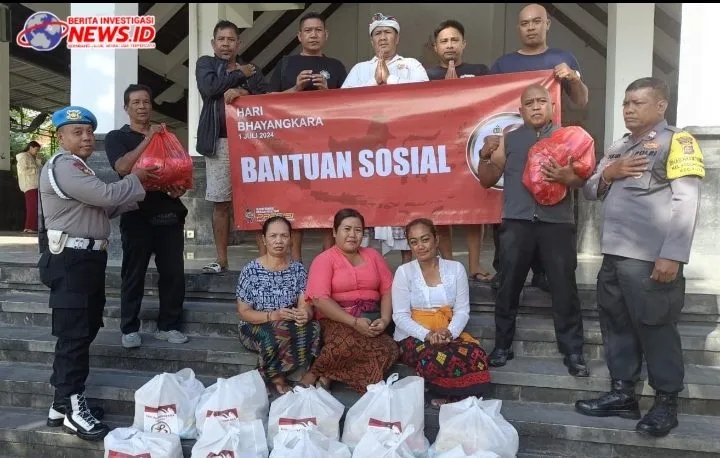 Hari Bhayangkara ke 78, Bakti Sosial Polsek Kuta Bagikan Sembako