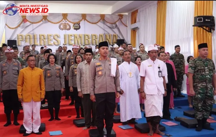 Doa Bersama Lintas Agama untuk Hari Bhayangkara ke 78 di Polres Jembrana