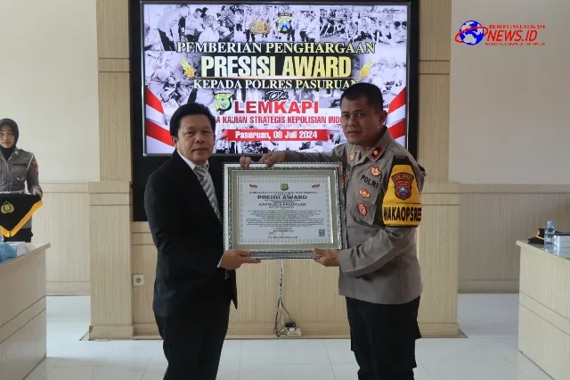 Polres Pasuruan Terima Penghargaan Presisi Award Dari Lemkapi