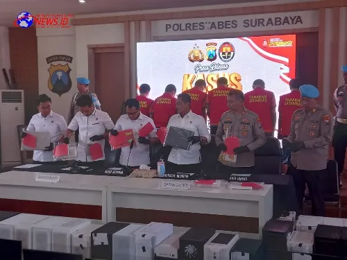 Enam Tersangka Kasus Judi Online Berhasil Diamankan Unit Jatanras Polrestabes Surabaya