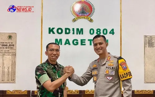 Sinergitas TNI-Polri Kapolres Magetan dan Dandim Jalin Silaturahmi Siap Kawal Pilkada 2024