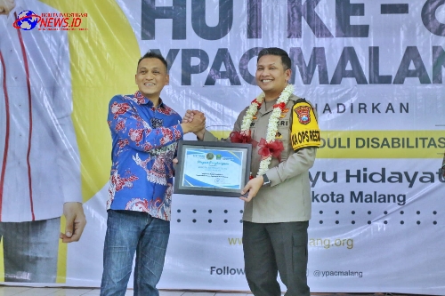 Konsisten Peduli Disabilitas, Kapolresta Malang Kota Mendapat Penghargaan Dari YPAC Kota Malang