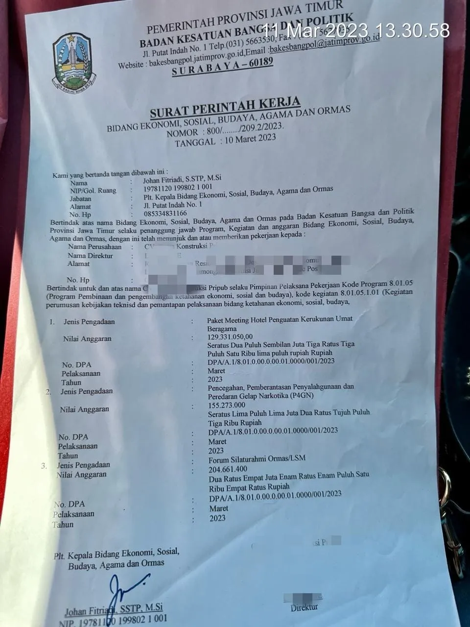 Ketum AMI Meminta Mantan Oknum Kabid Bakesbangpol Jawa Timur Dipecat Terkait Dugaan Penipuan