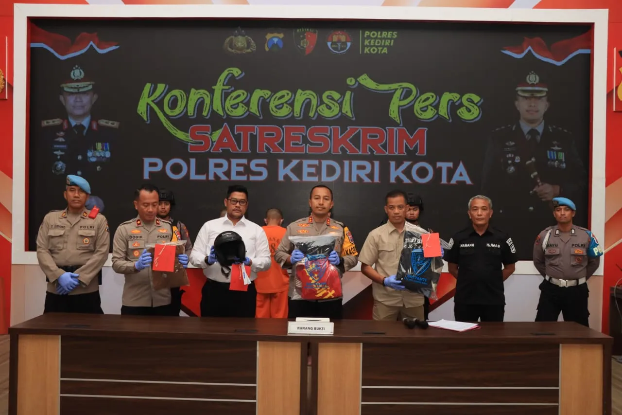 Polres Kediri Kota Berhasil Amankan Tiga Tersangka Pengeroyokan Pasutri Yang Viral di Medsos