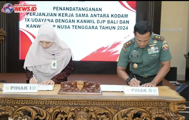 Pangdam Tandatangani PKS dengan Ditjen Pajak Bali Nusra