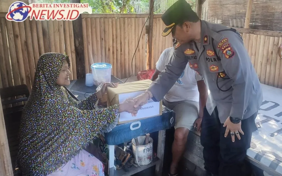 Kunjungi Warga Sakit, Kapolsek Kawasan Pelabuhan Gilimanuk Bawa Buah Tangan Sembako