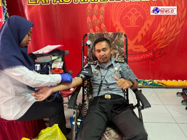 Semarak Pengayoman Ke-79 Tahun, Lapas Narkotika Kelas IIA Pamekasan Kanwil Kemenkumham Jatim Gelar Donor Darah