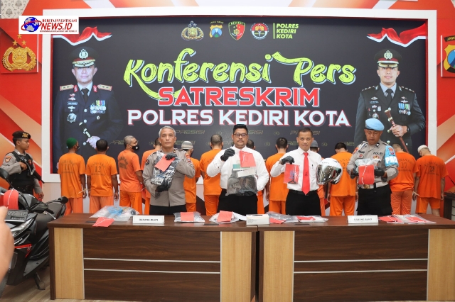 Polres Kediri Kota Ungkap 8 Kasus Pengeroyokan Hingga Curanmor Selama Bulan Juli 2024
