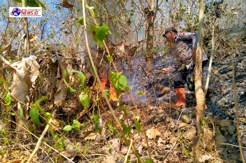 Polisi Bersama TNI dan Relawan Berhasil Padamkan Kebakaran di Gunung Liliran Ngawi