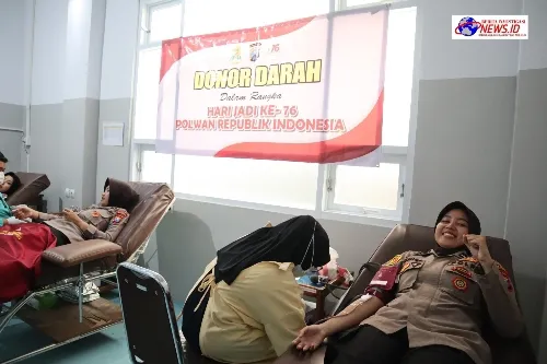 Sambut Hari Jadi Polwan ke-76, Srikandi Bhayangkara Polres Mojokerto Gelar Donor Darah