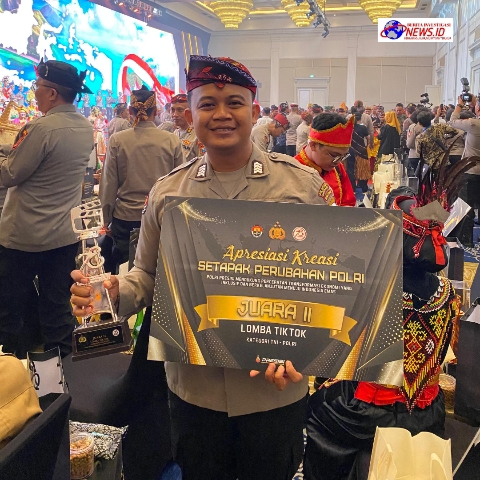 Bripka Agung Hidayat Raih Juara II Lomba TikTok Kategori TNI-Polri Pada Awarding Day Apresiasi Kreasi Setapak Perubahan Polri 2024