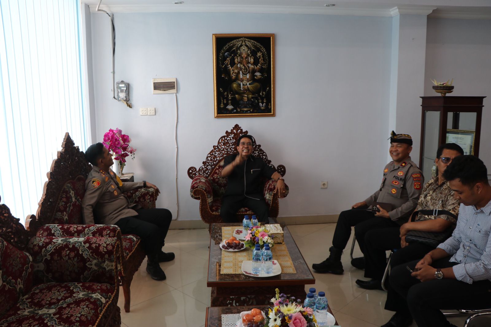 Safari Kamtibmas, Kapolres AKBP Teguh Ajak Ketua DPC Partai Demokrat Jaga Kamtibmas