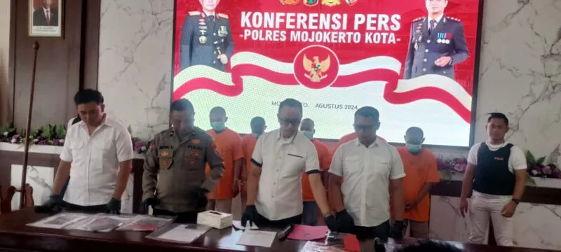 Jajaran Polresta Mojokerto Kota Ungkap Kasus Perjudian Online di Wilayah Kota Mojokerto