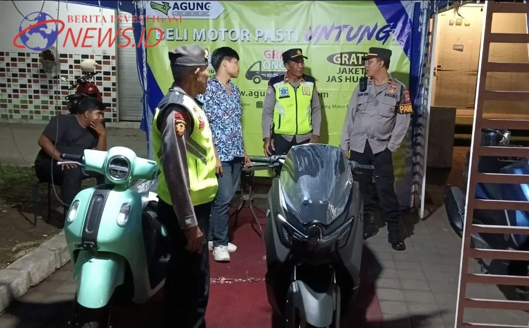 Sampaikan Imbauan Kamtibmas, Patroli Biru Sambangi Stand Dealer Yamaha
