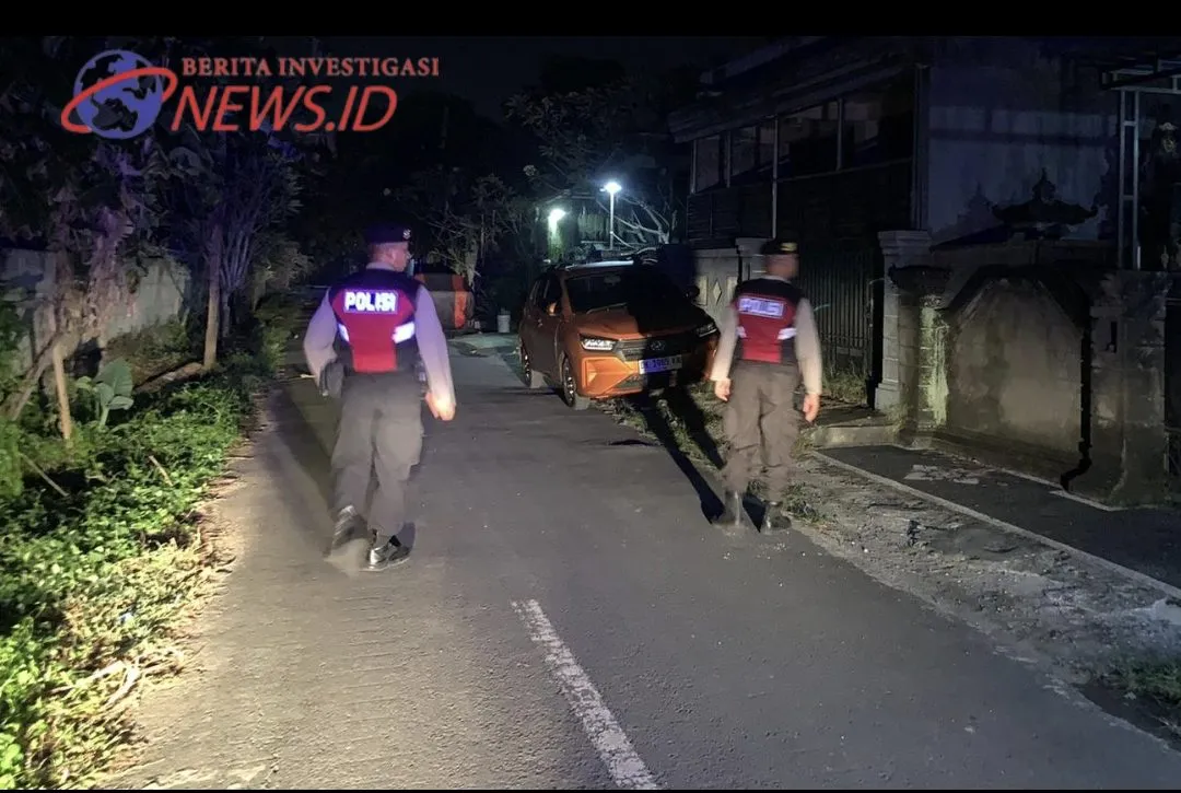 Jaga Situasi Kamtibmas Kondusif, Samapta Gianyar Laksanakan Patroli Malam