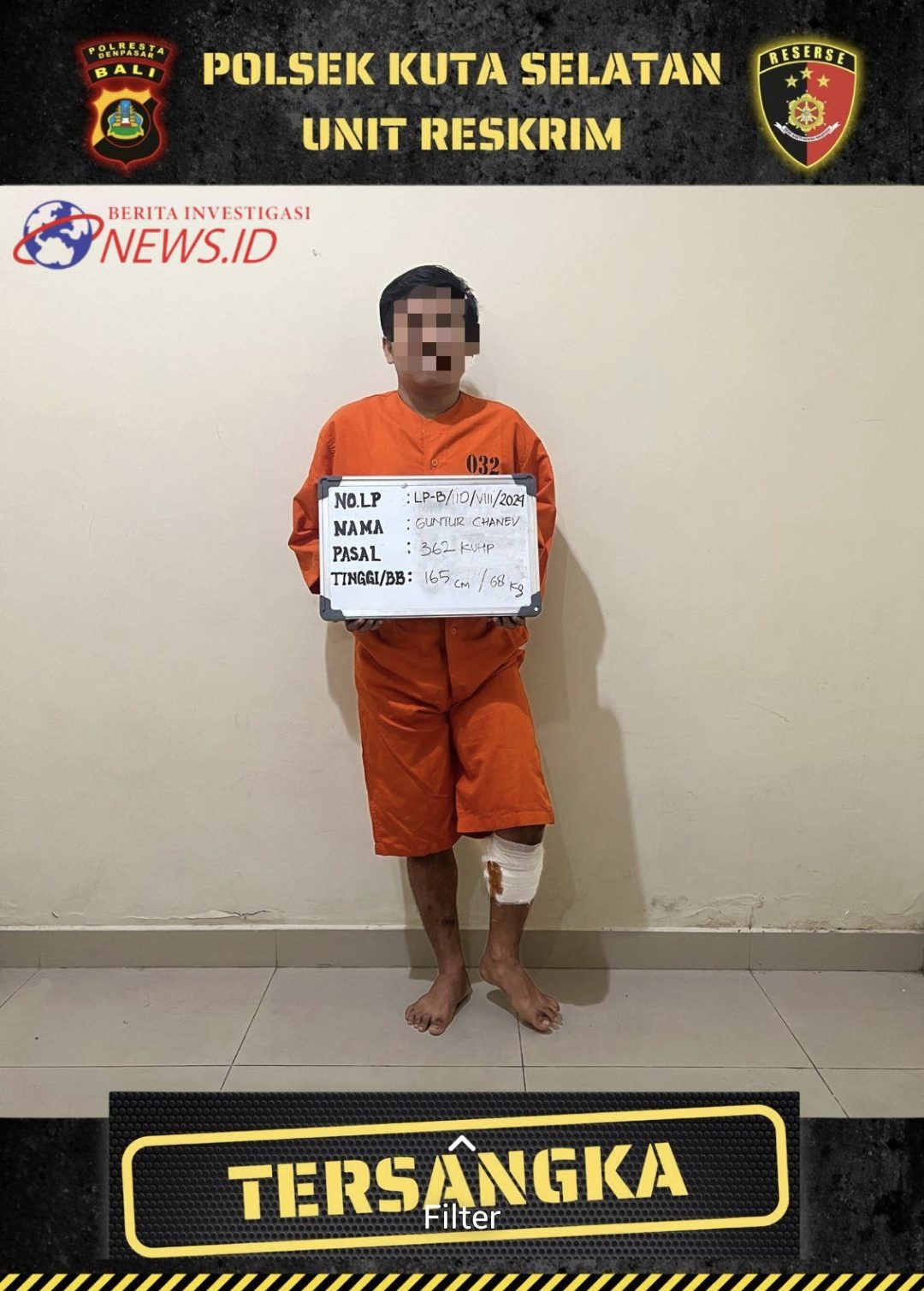 Spesialis Curanmor dan pencurian HP 12 TKP di Kuta Selatan Berhasil di Ringkus