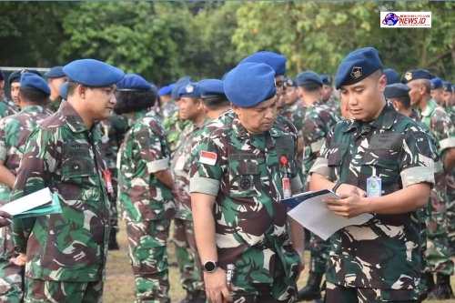 Danlanud Muljono Pimpin Giat Apel Siang di Lapangan Mako Lama