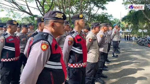 Polresta Banyuwangi Siagakan Ratusan Personel Pengamanan Penetapan Nomor Urut Paslon Pilkada 2024