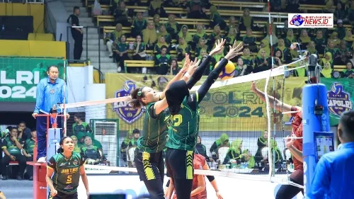 Tim Voli Putra Putri Polda Jatim Raih Kemenangan Perdana Kapolri Cup 2024 di Gresik