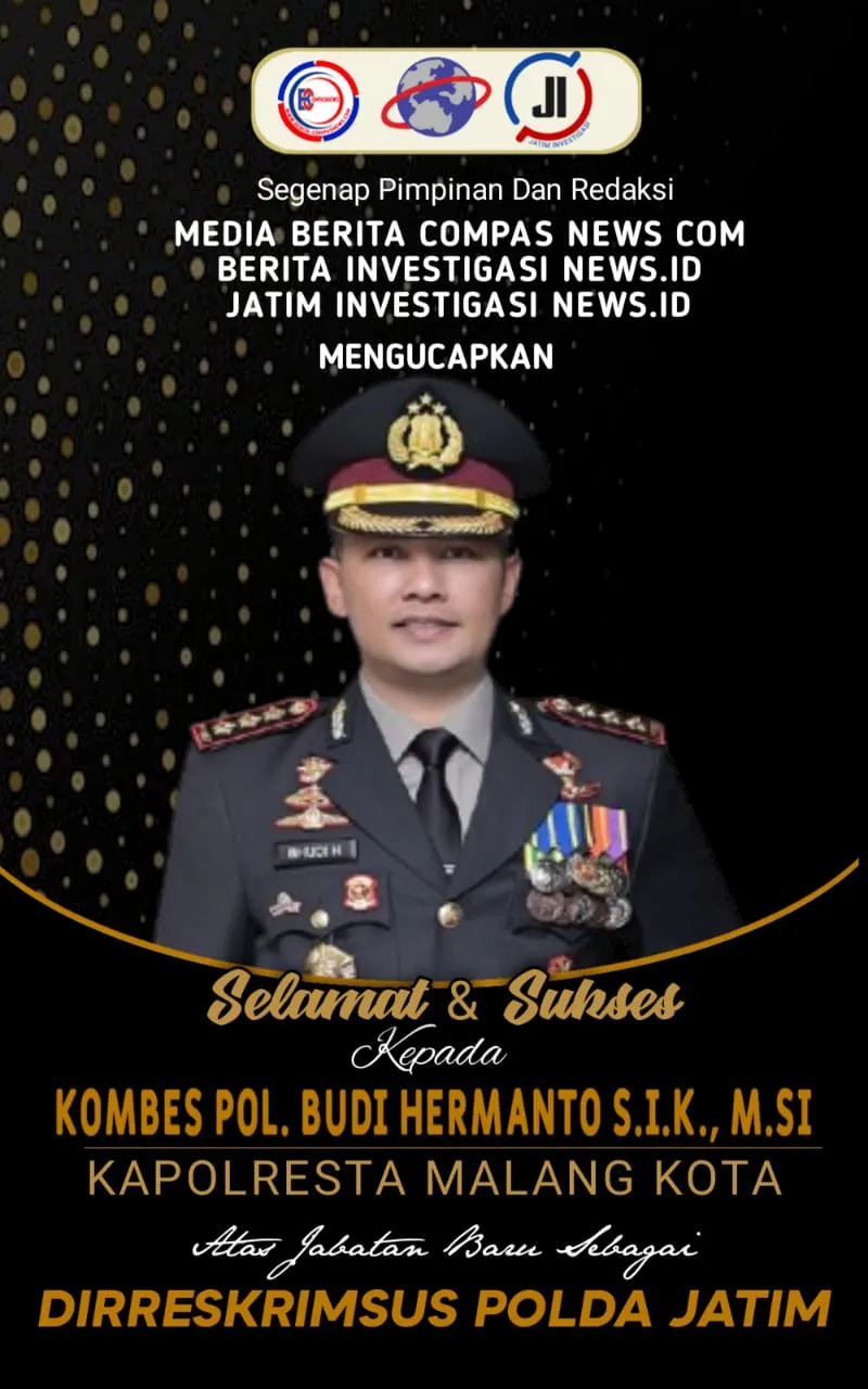 Keluarga Besar Media Online Beritainvestigasinews.id Mengucapkan Selamat dan Sukses Kepada Kombes Pol Budi Hermanto, S.l.K., M.Si., Atas Jabatan Barunya Sebagai