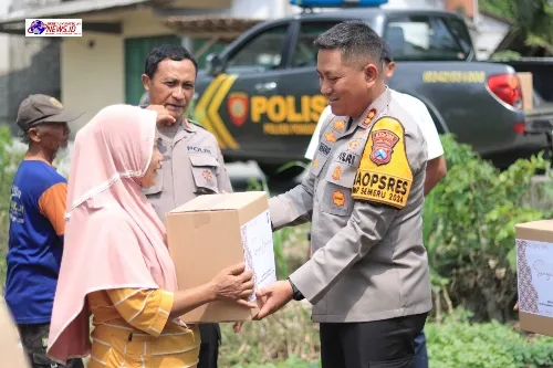 Polres Blitar Kota Peduli, Beri Bantuan Sosial Kepada Korban Puting Belitung