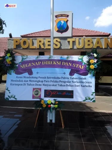 Maraknya Peredaran Narkoba Karnopen, KP3 Kirim Bunga Dukung Polres Tuban Untuk Tangkap HN