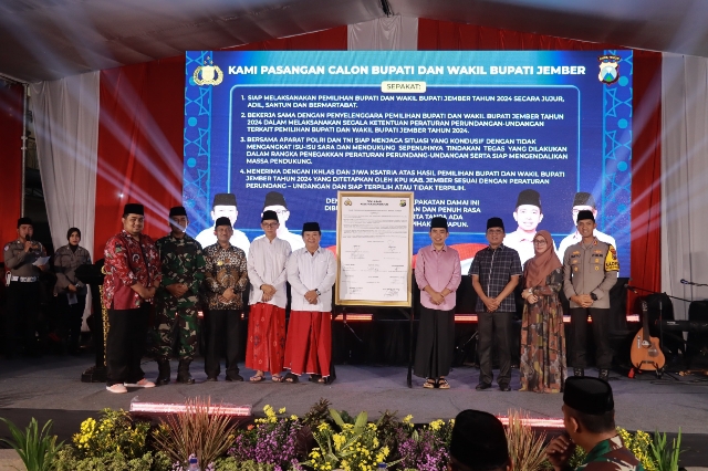Cooling System, Polres Jember Gelar Doa Bersama dan Deklarasi Damai Pilkada 2024