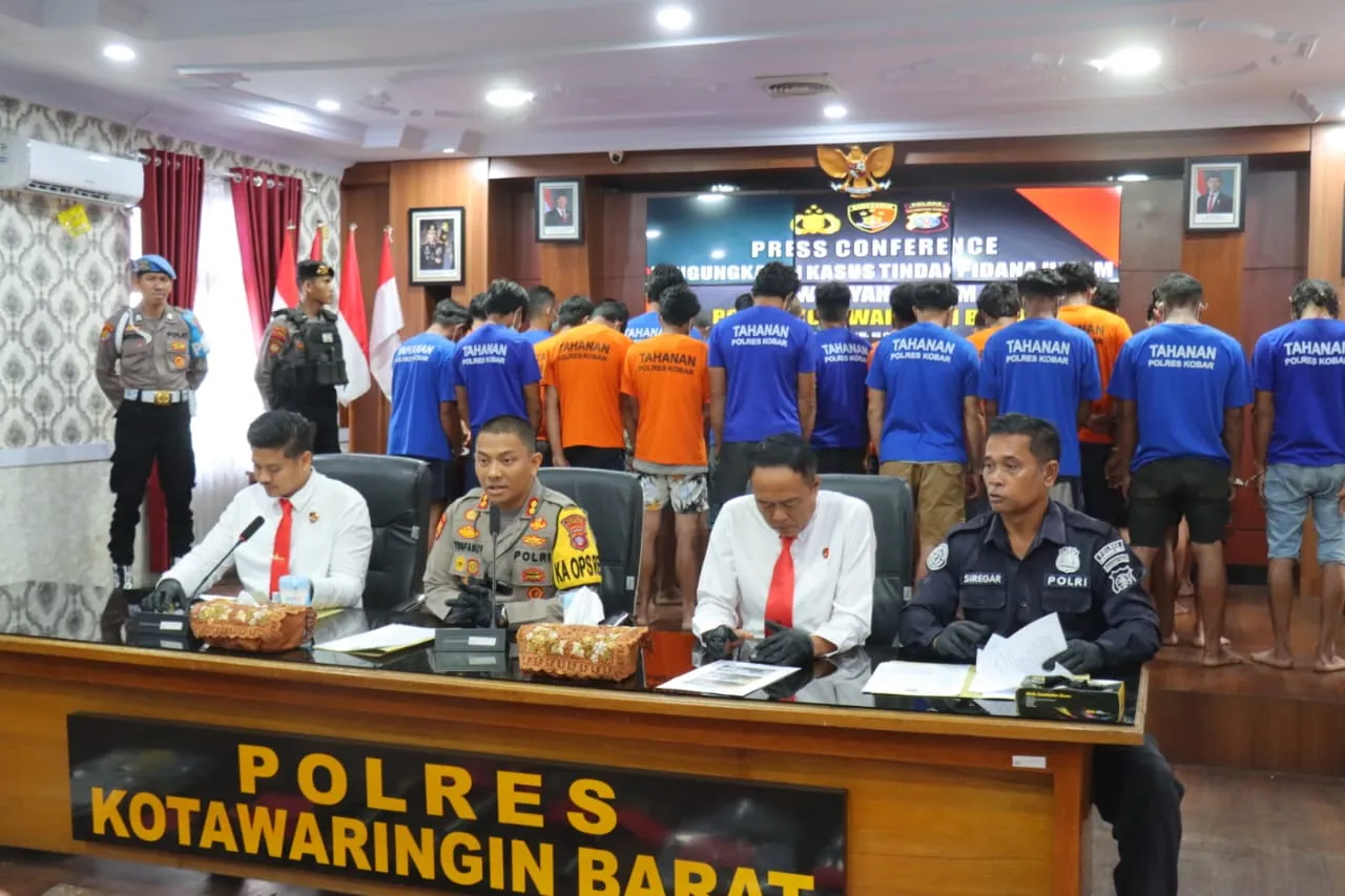 Polres Kobar Amankan 31 Pelaku Pencurian Sawit, 13 Positif Narkoba