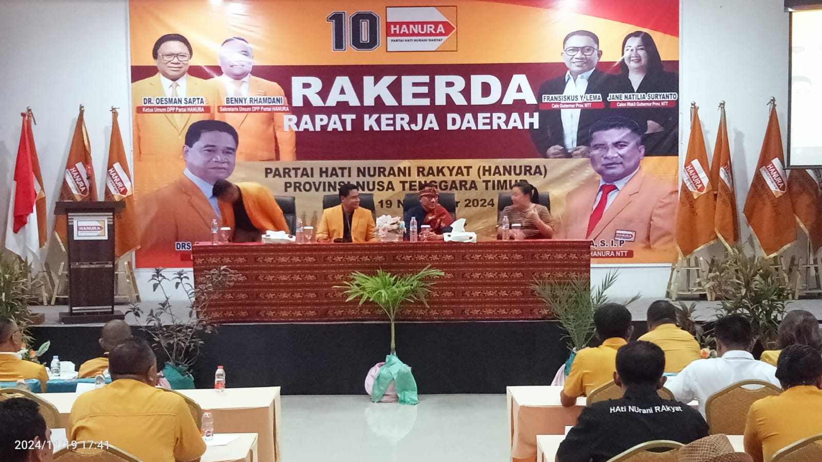 Semua Kader Partai Hanura NTT Harus Satu Komando Menangkan Paslon Ansy-Jane