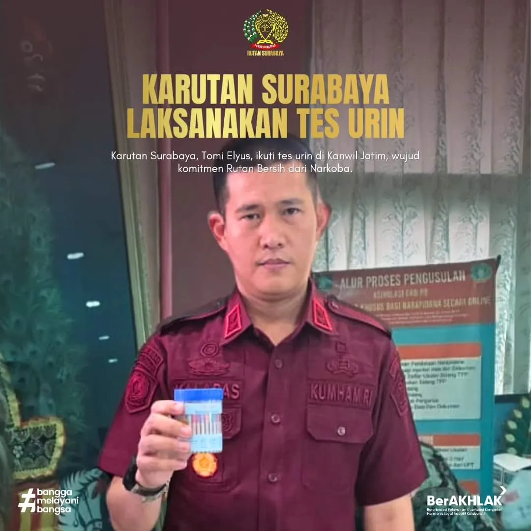 Karutan Surabaya Ikuti Tes Urin di Kanwil Kemenkumham Jatim