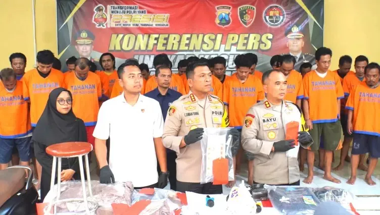 Polresta Sidoarjo Ungkap 53 Kasus Tindak Pidana Perjudian, Sebanyak 56 Tersangka Berhasil di Amankan