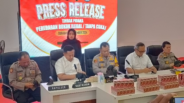 Gagalkan Penyelundupan Rokok Ilegal, Polrestabes Surabaya Bersama Bea Cukai Berhasil Selamatkan Kerugian Negara Sebesar 2,1 Milyar