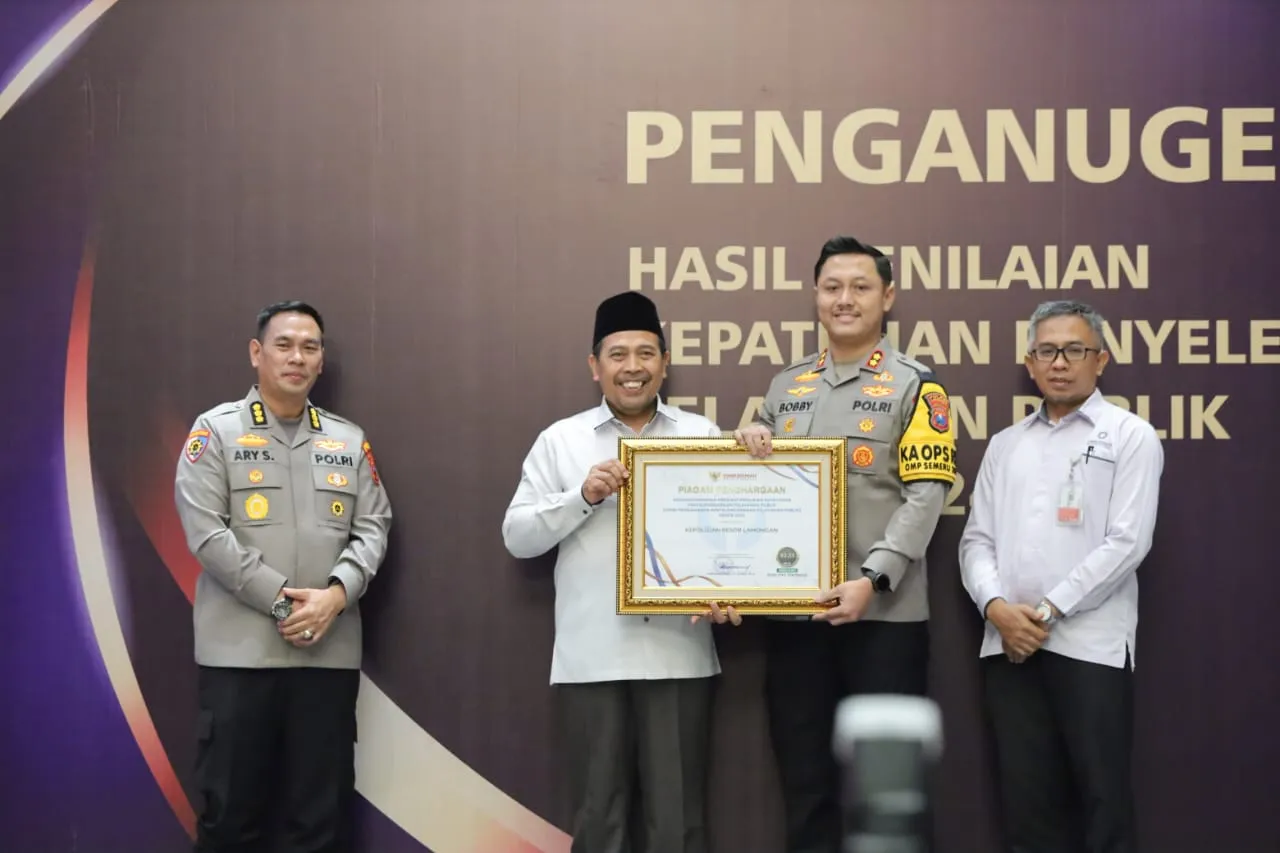 Polres Lamongan Raih Penghargaan Peringkat Pertama Inovasi Yanlik Tahun 2024 Kategori A Dari Ombudsman RI