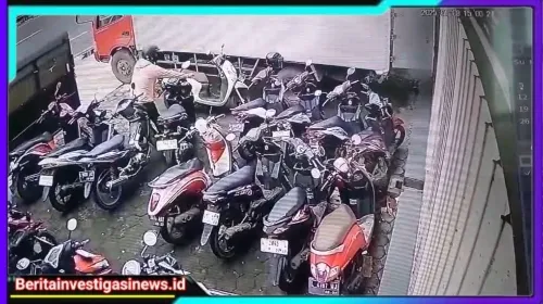 Terekam CCTV, Pasutri Nekat Curi Motor Karyawan di Jalan Kenjeran Surabaya