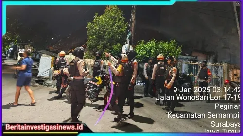 Patroli Perintis Presisi Polres Pelabuhan Tanjung Perak Bubarkan Gengster