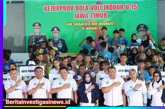 PBVSI Jatim Cari Bibit Atlet Terbaik, Forkopimda Sidoarjo Buka Kejurprov Bola Voli U-15 di GOR Delta