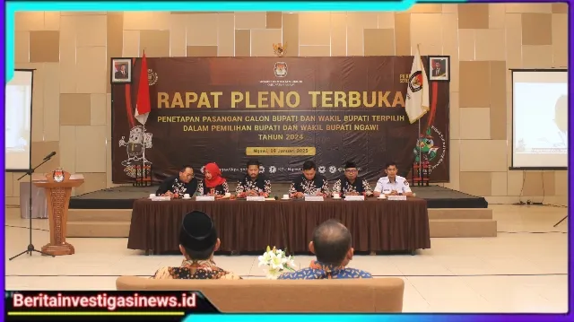 Polisi Siagakan Puluhan Personel, Pleno Penetapan Pemenang Pilkada 2024 di Ngawi Kondusif