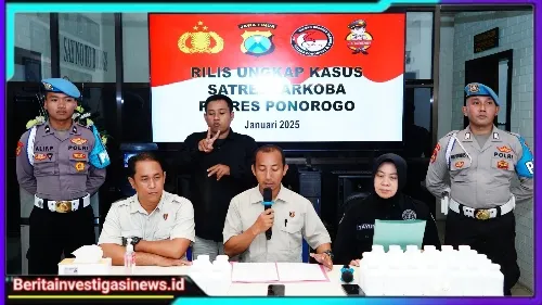 Polres Ponorogo Berhasil Amankan Puluhan Ribu Pil Double L Dari Tiga Tersangka Pengedar