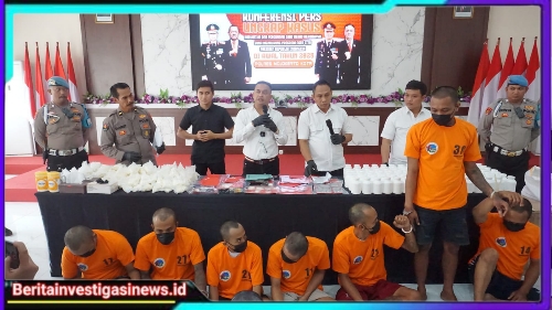 Polres Mojokerto Kota Amankan 7 Tersangka Narkoba, Sita Ratusan Ribu Butir Pil LL dan 67,89 Gram Sabu