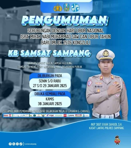 Layanan SIM, BPKB, STNK di Samsat Polres Sampang Tutup Sementara, Begini Jawaban Dari Kasatlantas 