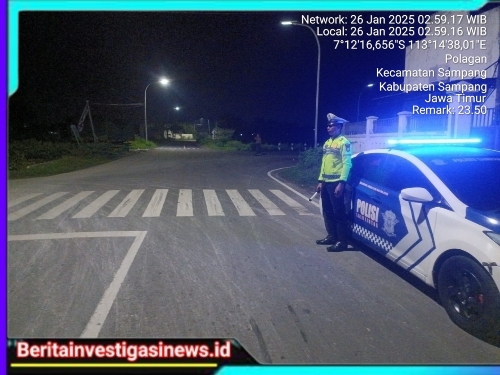 Tekan Angka Laka, Satlantas Polres Sampang Gelar Patroli Malam Minggu