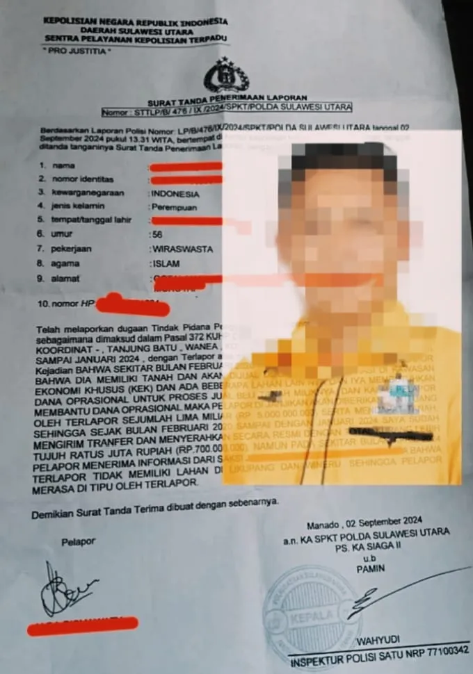 Mengaku Kerabat Dekat YSK Untuk Kelabui Korban, Lelaki ABR Alias Billy Dilaporkan ke Polisi Atas Dugaan Penggelapan