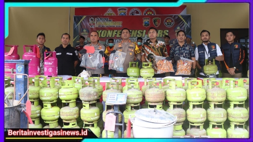 Polresta Sidoarjo Berhasil Ungkap Dua Gudang Pengoplosan LPG, 5 Tersangka Diamankan