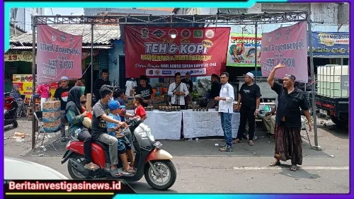 Joyosemoyo Community dan Jawara Bersatu Berbagi Kopi, Teh, dan Pop Mie Gratis Kepada Jamaah Haul Sunan Ampil ke 548