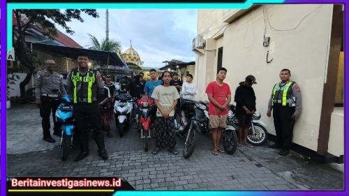 Polres Tanjung Perak Bubarkan Balap Liar di Akses Suramadu, Puluhan Pemuda dan Kendaraan Diamankan