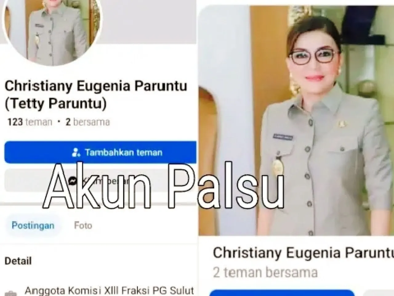 Nama Christiany Eugenia Paruntu Dicatut, Waspadai Akun Palsu di Media Sosial